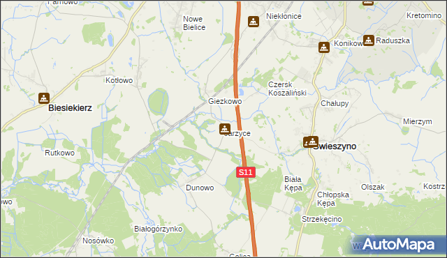 mapa Jarzyce, Jarzyce na mapie Targeo