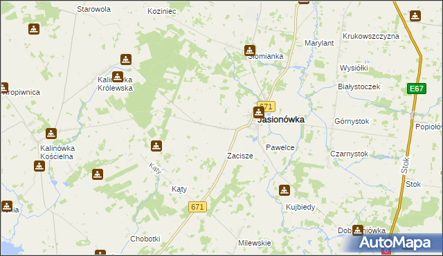 mapa Jasionóweczka, Jasionóweczka na mapie Targeo