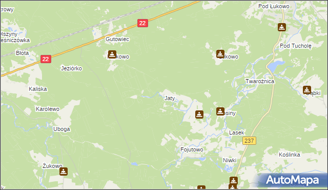 mapa Jaty, Jaty na mapie Targeo