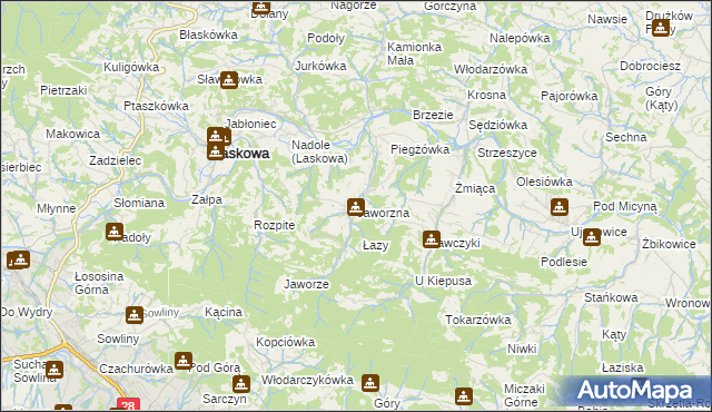 mapa Jaworzna, Jaworzna na mapie Targeo