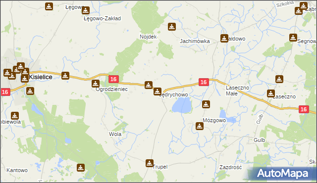 mapa Jędrychowo gmina Kisielice, Jędrychowo gmina Kisielice na mapie Targeo