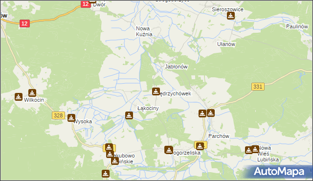 mapa Jędrzychówek, Jędrzychówek na mapie Targeo