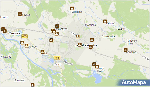 mapa Jelcz-Laskowice, Jelcz-Laskowice na mapie Targeo