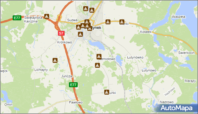 mapa Jemiołowo, Jemiołowo na mapie Targeo