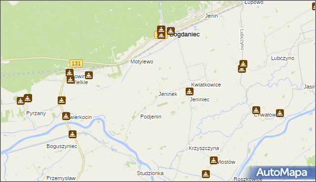 mapa Jeninek, Jeninek na mapie Targeo