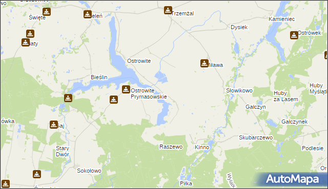 mapa Jerzykowo gmina Trzemeszno, Jerzykowo gmina Trzemeszno na mapie Targeo