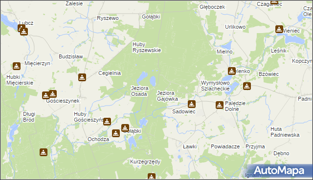 mapa Jeziora Gajówka, Jeziora Gajówka na mapie Targeo