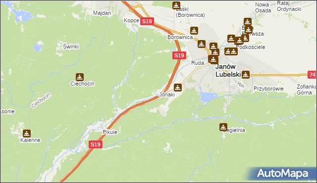 mapa Jonaki, Jonaki na mapie Targeo