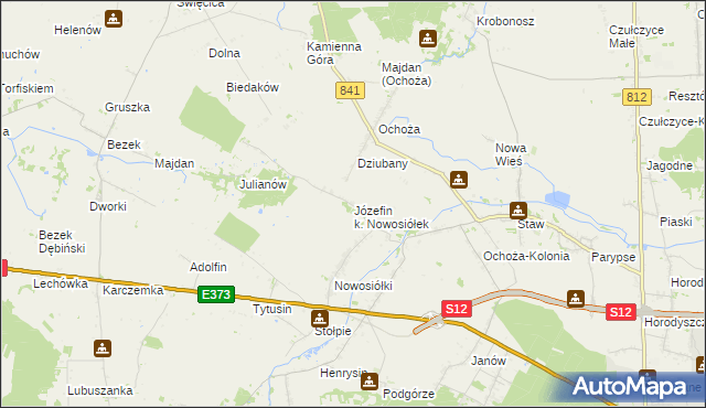 mapa Józefin k. Nowosiółek, Józefin k. Nowosiółek na mapie Targeo