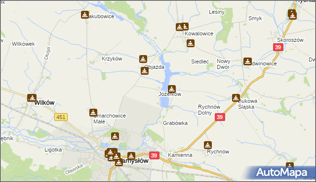mapa Józefków gmina Namysłów, Józefków gmina Namysłów na mapie Targeo
