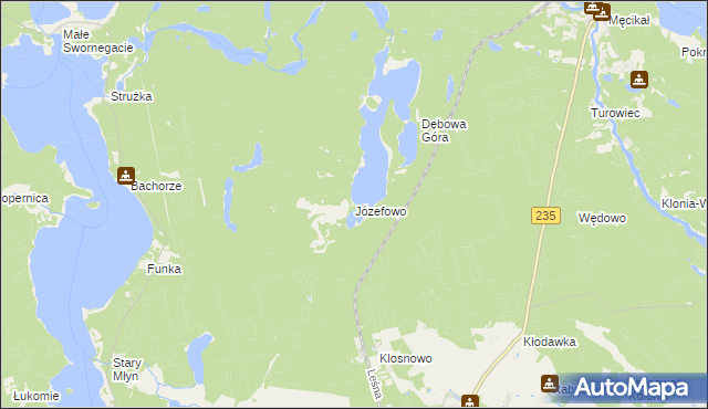 mapa Józefowo gmina Chojnice, Józefowo gmina Chojnice na mapie Targeo