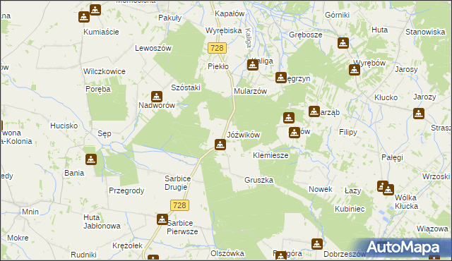 mapa Jóźwików, Jóźwików na mapie Targeo