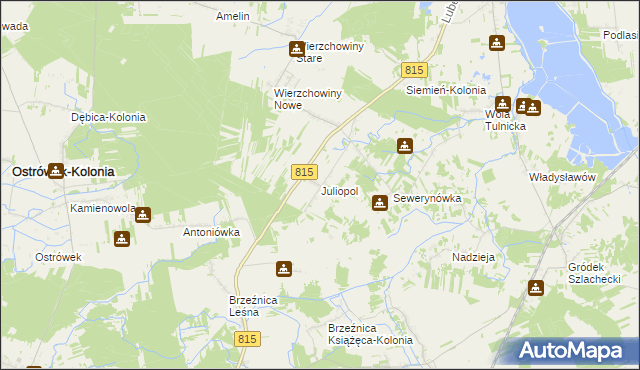 mapa Juliopol gmina Siemień, Juliopol gmina Siemień na mapie Targeo