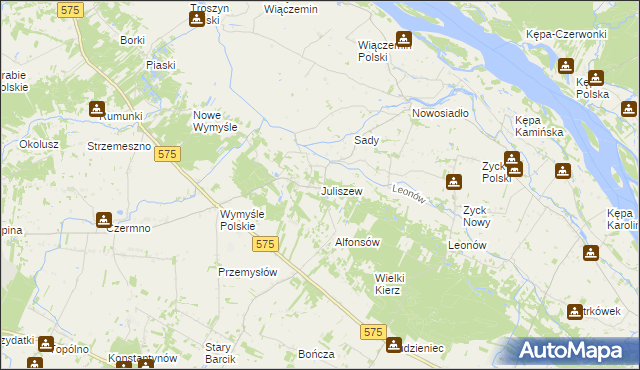 mapa Juliszew, Juliszew na mapie Targeo