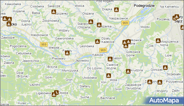 mapa Kadcza, Kadcza na mapie Targeo