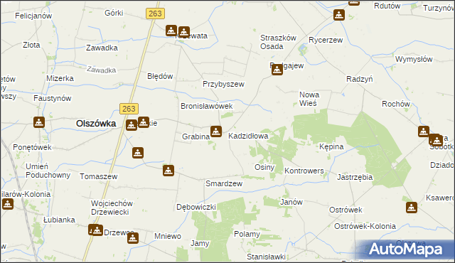 mapa Kadzidłowa, Kadzidłowa na mapie Targeo