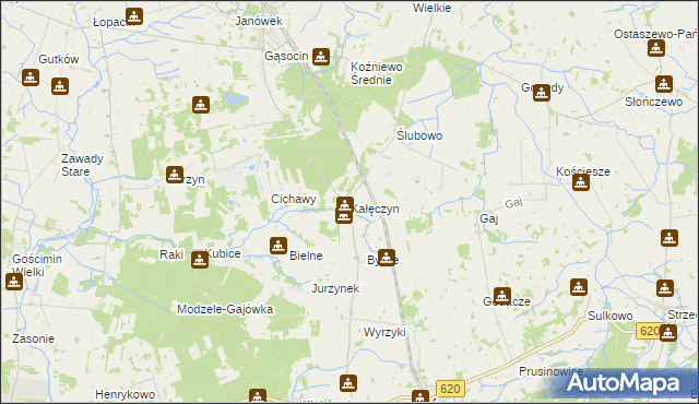 mapa Kałęczyn gmina Sońsk, Kałęczyn gmina Sońsk na mapie Targeo