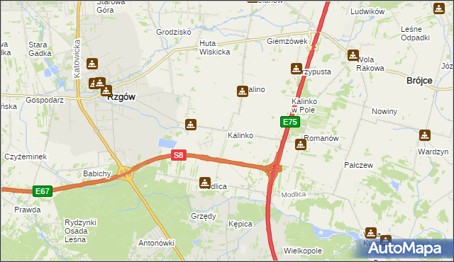 mapa Kalinko, Kalinko na mapie Targeo