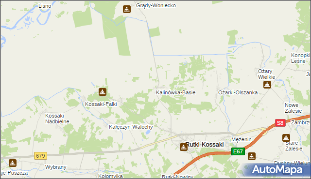 mapa Kalinówka-Basie, Kalinówka-Basie na mapie Targeo