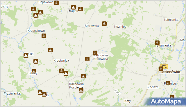 mapa Kalinówka Królewska, Kalinówka Królewska na mapie Targeo