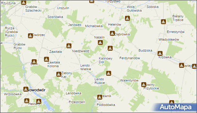 mapa Kalinowy Dół, Kalinowy Dół na mapie Targeo