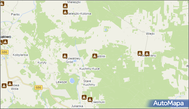 mapa Kalitnik, Kalitnik na mapie Targeo