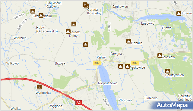 mapa Kalwy, Kalwy na mapie Targeo
