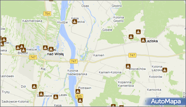 mapa Kamień gmina Łaziska, Kamień gmina Łaziska na mapie Targeo