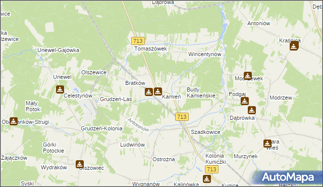 mapa Kamień gmina Sławno, Kamień gmina Sławno na mapie Targeo