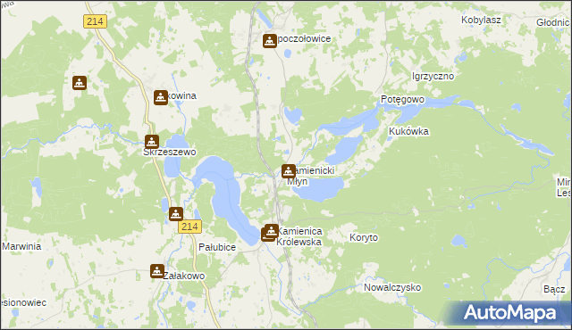 mapa Kamienicki Młyn, Kamienicki Młyn na mapie Targeo