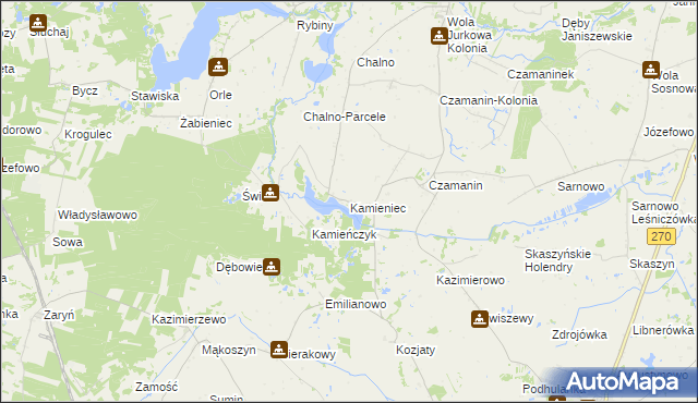 mapa Kamieniec gmina Topólka, Kamieniec gmina Topólka na mapie Targeo