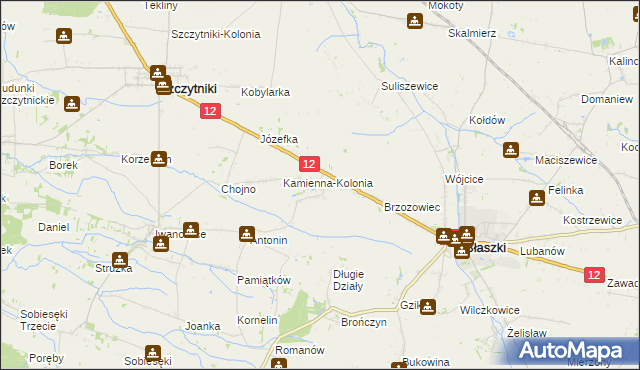 mapa Kamienna-Wieś, Kamienna-Wieś na mapie Targeo