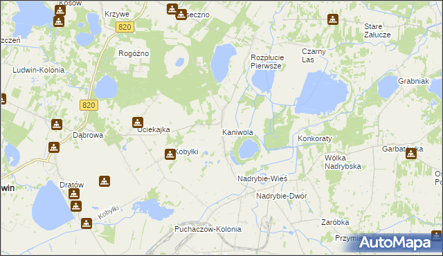 mapa Kaniwola, Kaniwola na mapie Targeo
