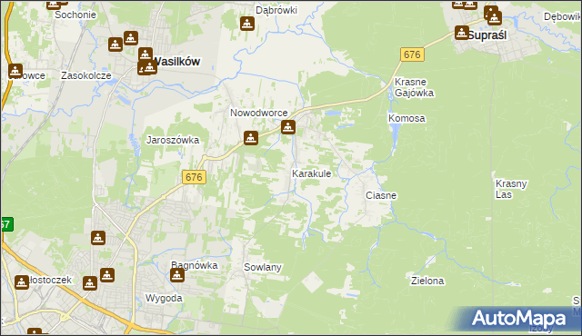 mapa Karakule, Karakule na mapie Targeo