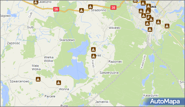 mapa Karaś gmina Iława, Karaś gmina Iława na mapie Targeo