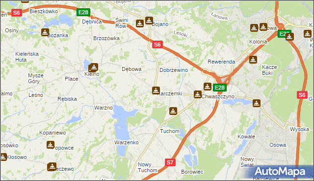 mapa Karczemki gmina Szemud, Karczemki gmina Szemud na mapie Targeo