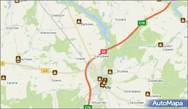 mapa Karczewie, Karczewie na mapie Targeo