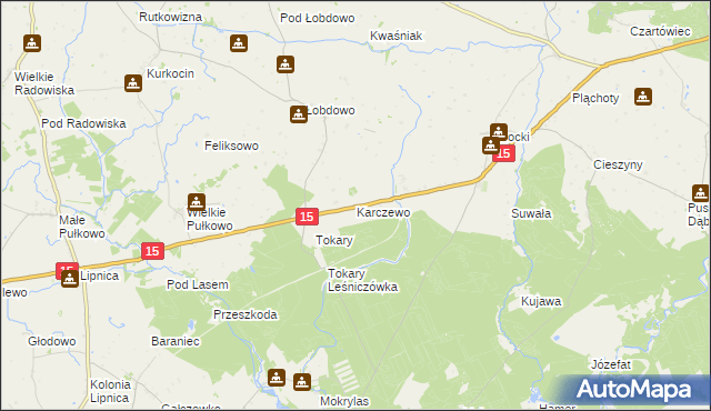 mapa Karczewo gmina Golub-Dobrzyń, Karczewo gmina Golub-Dobrzyń na mapie Targeo