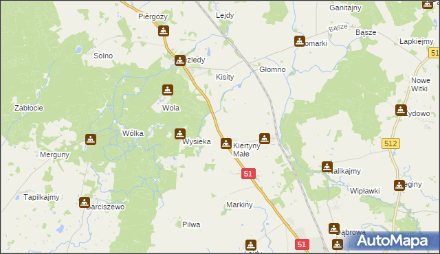 mapa Karolewko, Karolewko na mapie Targeo