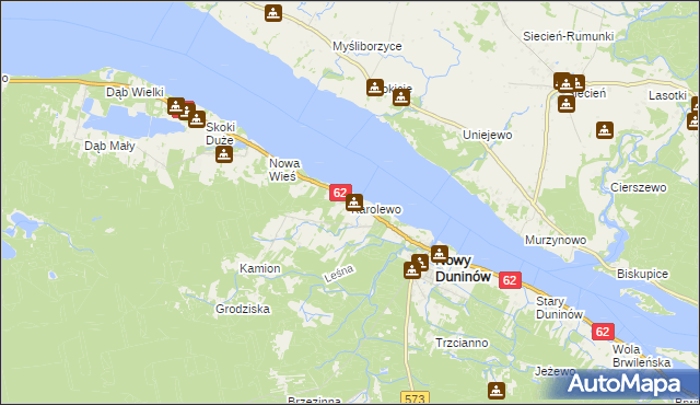 mapa Karolewo gmina Nowy Duninów, Karolewo gmina Nowy Duninów na mapie Targeo