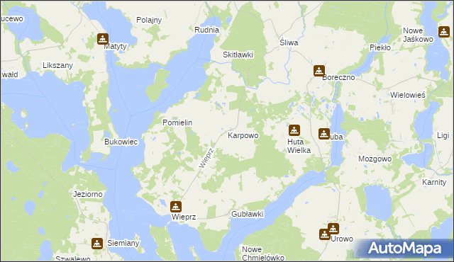 mapa Karpowo, Karpowo na mapie Targeo