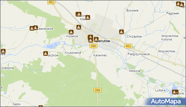 mapa Karwiniec, Karwiniec na mapie Targeo