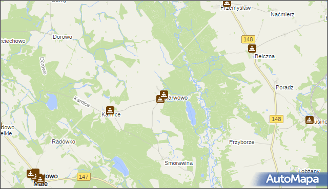 mapa Karwowo gmina Łobez, Karwowo gmina Łobez na mapie Targeo