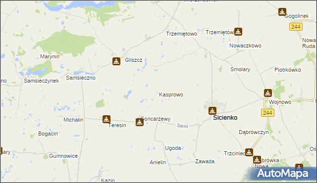 mapa Kasprowo, Kasprowo na mapie Targeo