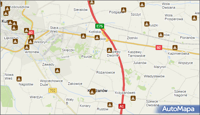 mapa Kaszewy-Spójnia, Kaszewy-Spójnia na mapie Targeo