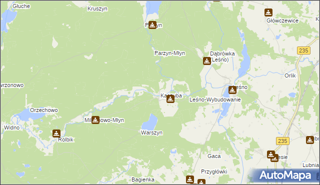 mapa Kaszuba gmina Brusy, Kaszuba gmina Brusy na mapie Targeo