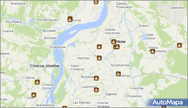 mapa Kąty gmina Wilków, Kąty gmina Wilków na mapie Targeo