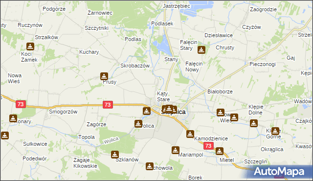 mapa Kąty Stare, Kąty Stare na mapie Targeo