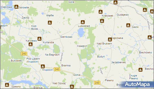 mapa Kawęcin, Kawęcin na mapie Targeo