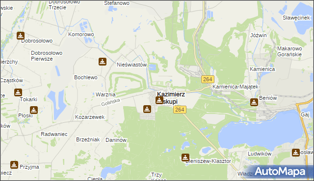 mapa Kazimierz Biskupi, Kazimierz Biskupi na mapie Targeo